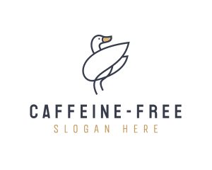 Monoline Swan Bird logo design