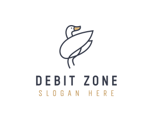 Monoline Swan Bird logo design