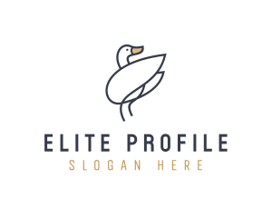 Monoline Swan Bird logo design