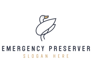 Monoline Swan Bird logo design