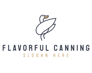 Monoline Swan Bird logo design