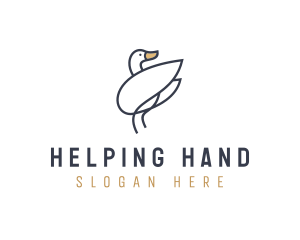 Monoline Swan Bird logo design