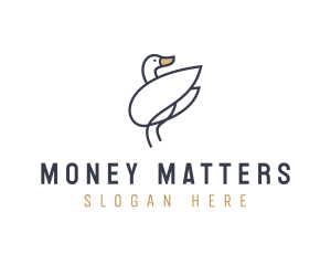 Monoline Swan Bird logo design