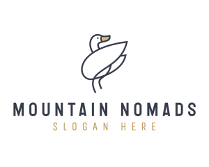 Monoline Swan Bird logo design