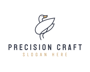 Monoline Swan Bird logo design