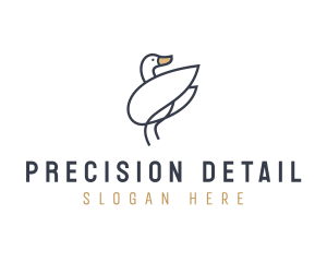 Monoline Swan Bird logo design