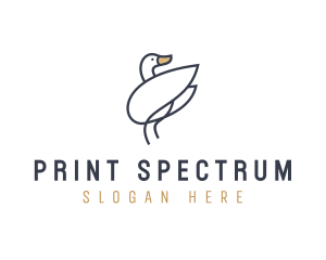 Monoline Swan Bird logo design