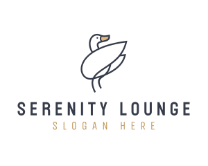 Monoline Swan Bird logo design