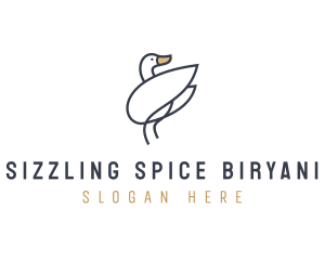 Monoline Swan Bird logo design