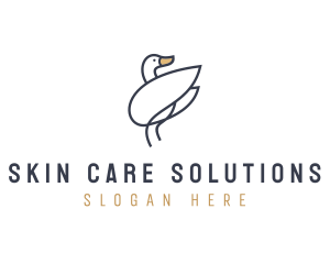 Monoline Swan Bird logo design