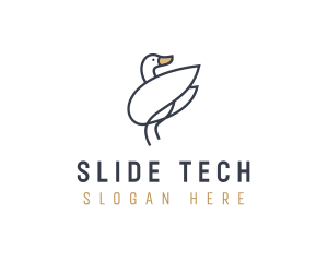 Monoline Swan Bird logo design