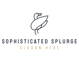 Monoline Swan Bird logo design