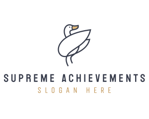 Monoline Swan Bird logo design