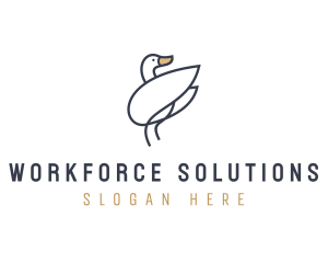 Monoline Swan Bird logo design