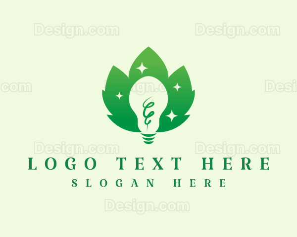 Green Eco Light Bulb Logo