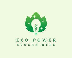 Green Eco Light Bulb logo design