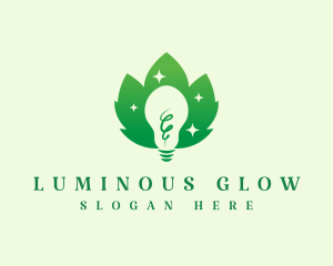 Green Eco Light Bulb logo design