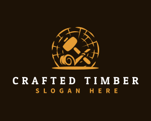 Woodwork Mallet Chisel logo design