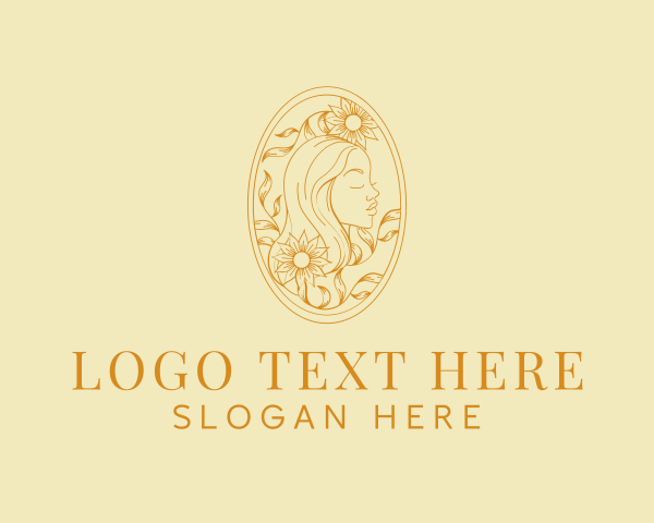 Floral Golden Woman logo