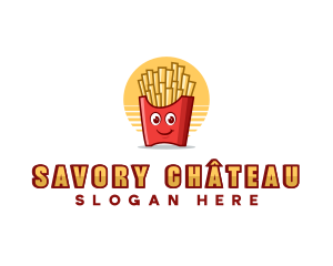 French Fries Food Snack logo design