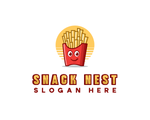 French Fries Food Snack logo design