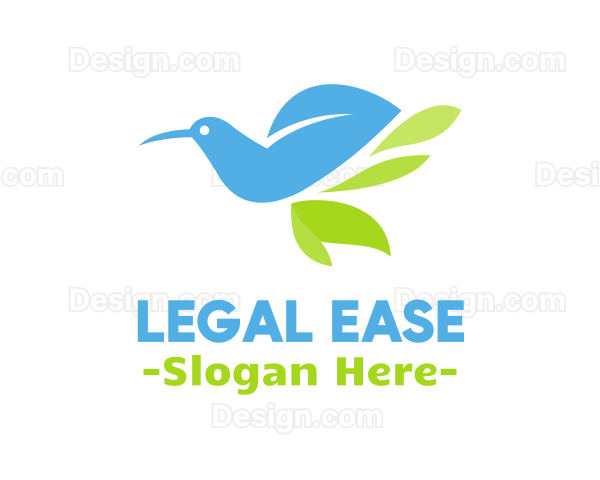 Blue Bird Leaf Logo