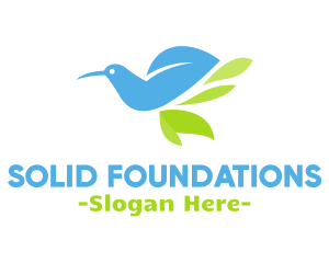Blue Bird Leaf logo