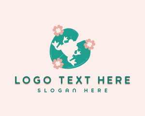 Frog Lotus Plant Logo