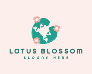 Frog Lotus Plant logo design