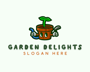 Gardening Plant Hose logo design