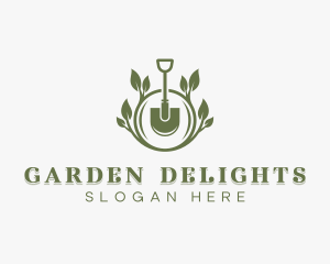 Landscaper Shovel Gardening logo design