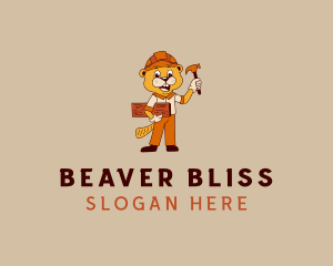 Carpenter Beaver Lumberjack logo design