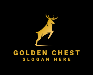 Golden Wild Stag logo design