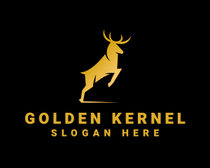 Golden Wild Stag logo design