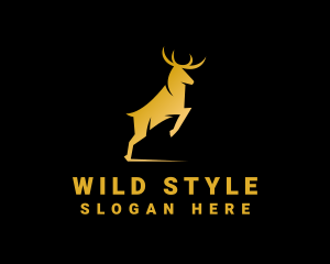 Golden Wild Stag logo design