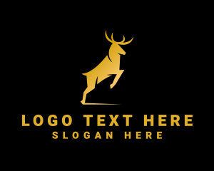Hunt - Golden Wild Stag logo design