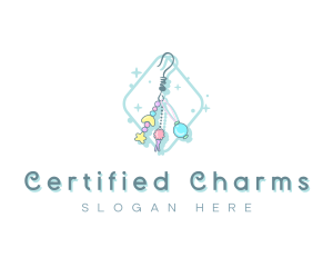 Bead Earring Accessory logo design