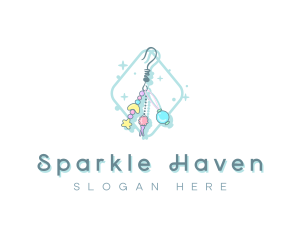 Bead Earring Accessory logo design