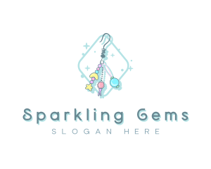 Bead Earring Accessory logo design