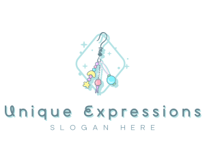 Bead Earring Accessory logo design