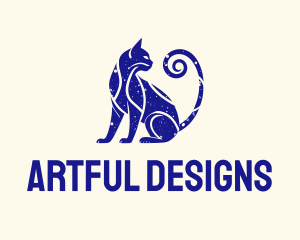 Blue Mediterranean Cat logo design