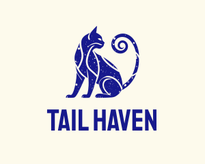 Blue Mediterranean Cat logo design