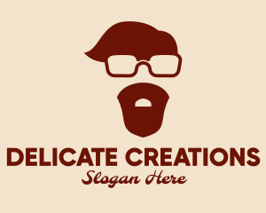 Hipster Guy Glasses Man logo design