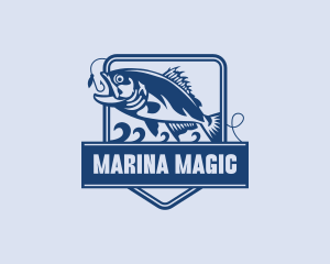 Fisherman Fishery Marina logo design