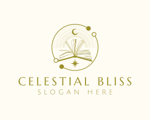 Book Astronomy Cosmic logo design