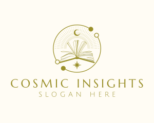 Book Astronomy Cosmic logo design