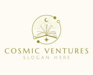 Book Astronomy Cosmic logo design