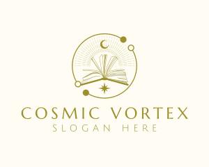 Book Astronomy Cosmic logo design