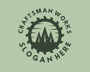 Green Forest Circular Saw logo design