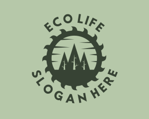 Green Forest Circular Saw logo design